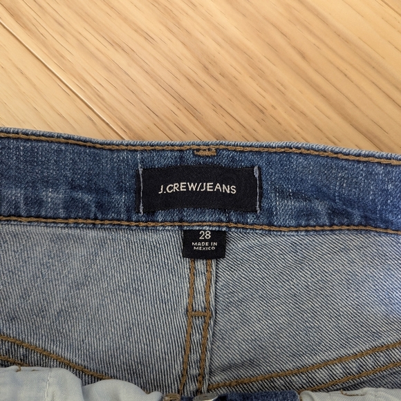 J. Crew High Rise Short Denim Button Fly Distressed Raw Hem 4" Inseam - Picture 2 of 12